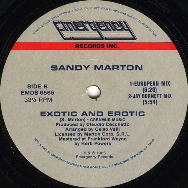 Sandy Marton : White Storm In The Jungle (12")
