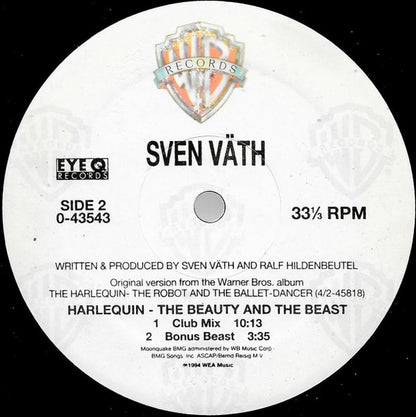 Sven Väth : Harlequin - The Beauty And The Beast (12")