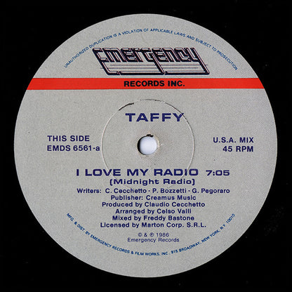 Taffy : I Love My Radio (Midnight Radio) (12")