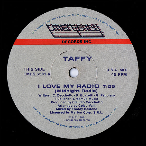 Taffy : I Love My Radio (Midnight Radio) (12")
