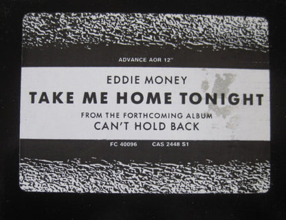 Eddie Money : Take Me Home Tonight (12", Promo)