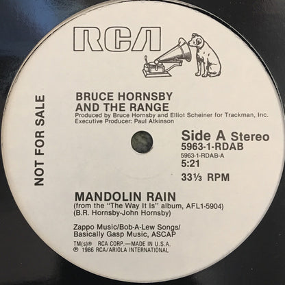 Bruce Hornsby And The Range : Mandolin Rain (12", Promo)