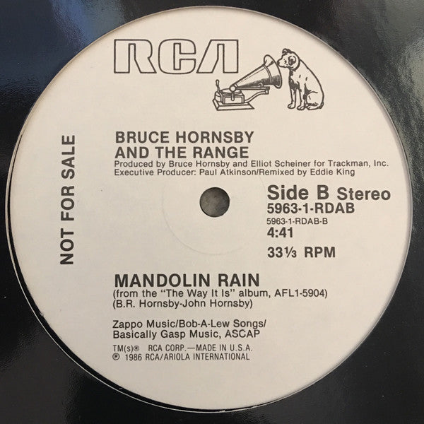 Bruce Hornsby And The Range : Mandolin Rain (12", Promo)