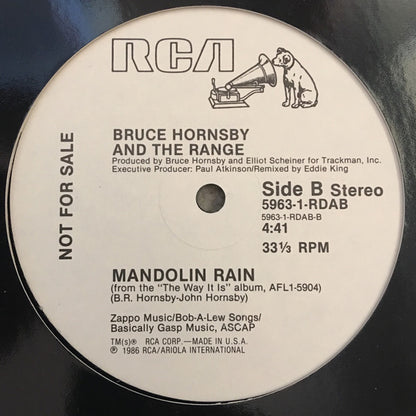 Bruce Hornsby And The Range : Mandolin Rain (12", Promo)