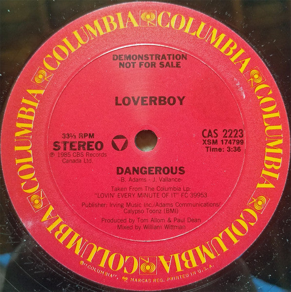 Loverboy : Dangerous (12", Promo)