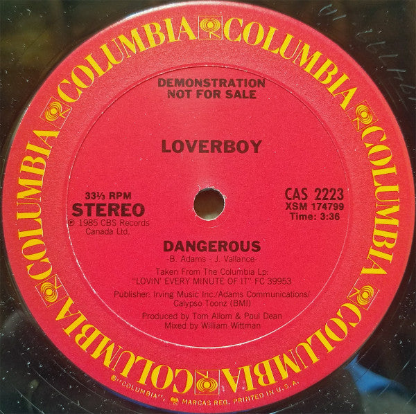 Loverboy : Dangerous (12", Promo)