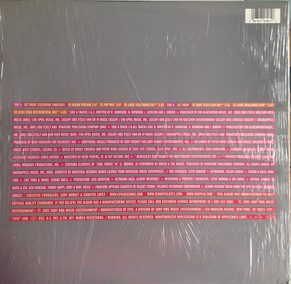 Jennifer Lopez : Get Right (12")