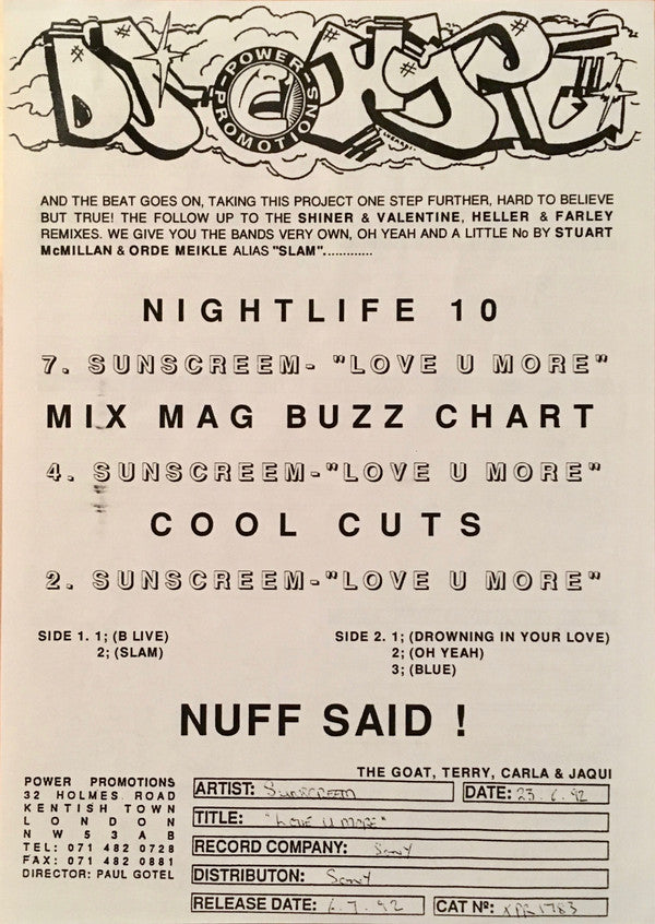 Sunscreem : Love U More (12", Promo)