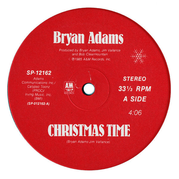 Bryan Adams : Christmas Time (12")