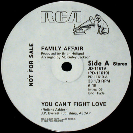 Family Affair (9) : You Can't Fight Love / Lovey Love (12", Promo)