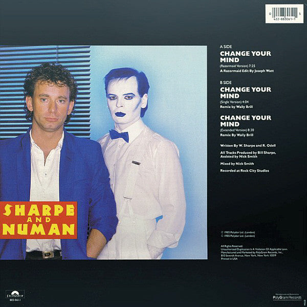 Sharpe And Numan* : Change Your Mind (12", Single)
