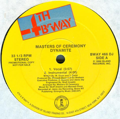 Masters Of Ceremony (2) : Dynamite (12", Promo)