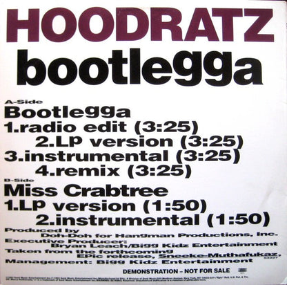 Hoodratz : Bootlegga (12", Promo)