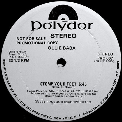 Ollie Baba : Stomp Your Feet (12", Promo)