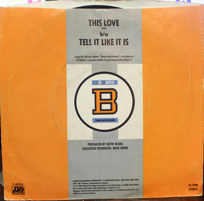 Bad Company (3) : This Love (7", Single)