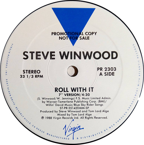 Steve Winwood : Roll With It (12", Promo)