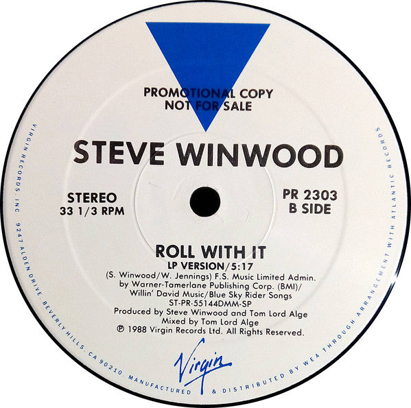 Steve Winwood : Roll With It (12", Promo)