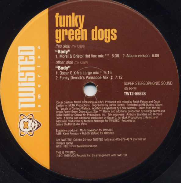 Funky Green Dogs : Body (12")