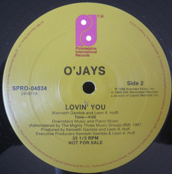 The O'Jays : I Just Want Somebody To Love Me (12", Single, Promo)