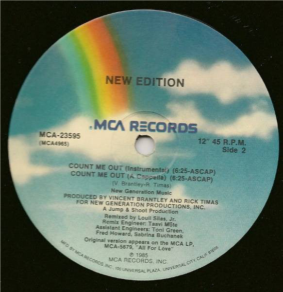 New Edition : Count Me Out (12", Single, Pin)
