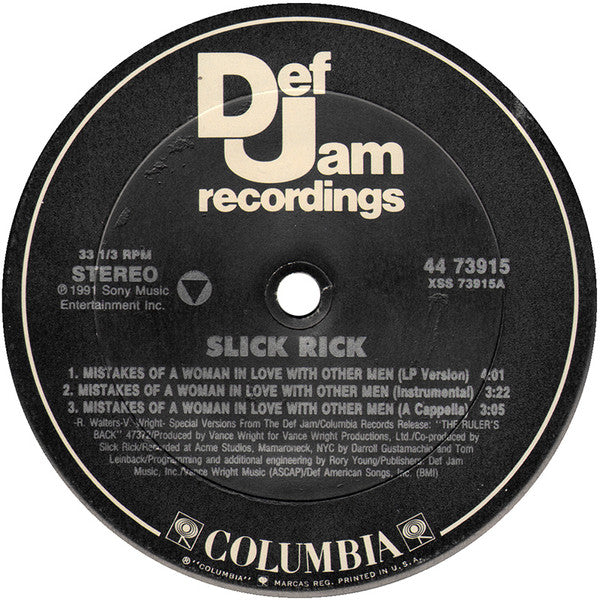 Slick Rick : Mistakes Of A Woman In Love With Other Men (12")
