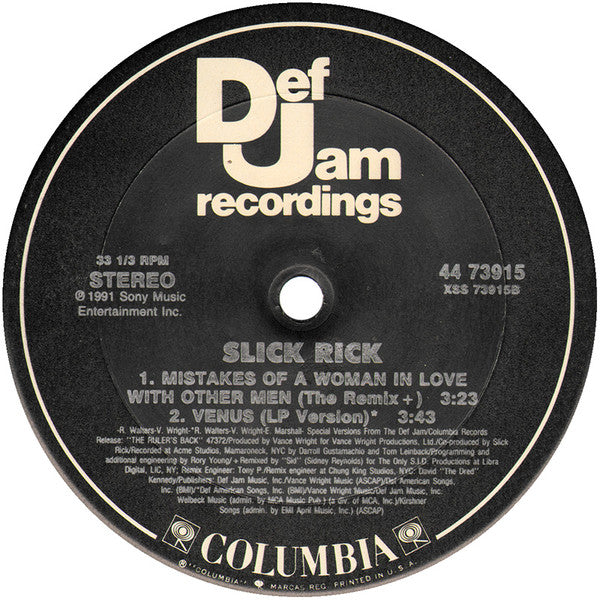 Slick Rick : Mistakes Of A Woman In Love With Other Men (12")