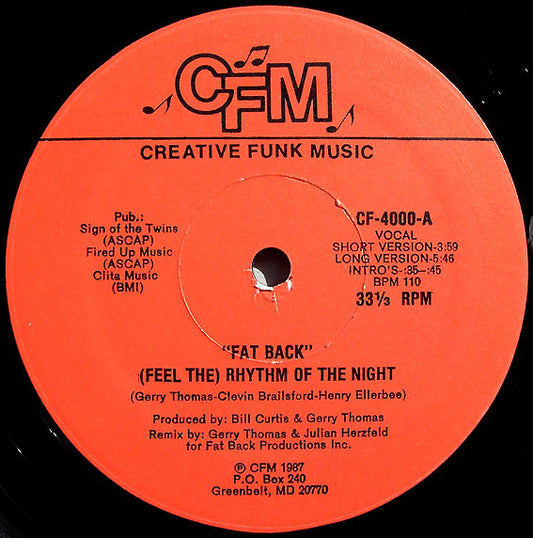 Fat Back* : (Feel The) Rhythm Of The Night (12", Single)