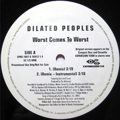 Dilated Peoples : Worst Comes To Worst (Remix) / Expansion Team Theme (Remix) (12", Promo)