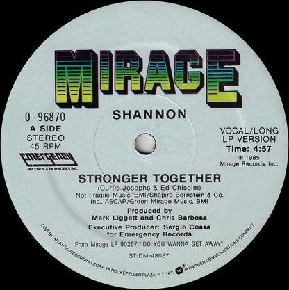 Shannon : Stronger Together (12", Single)