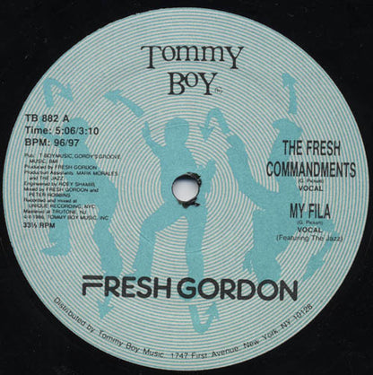 Fresh Gordon : The Fresh Commandments / My Fila (12")