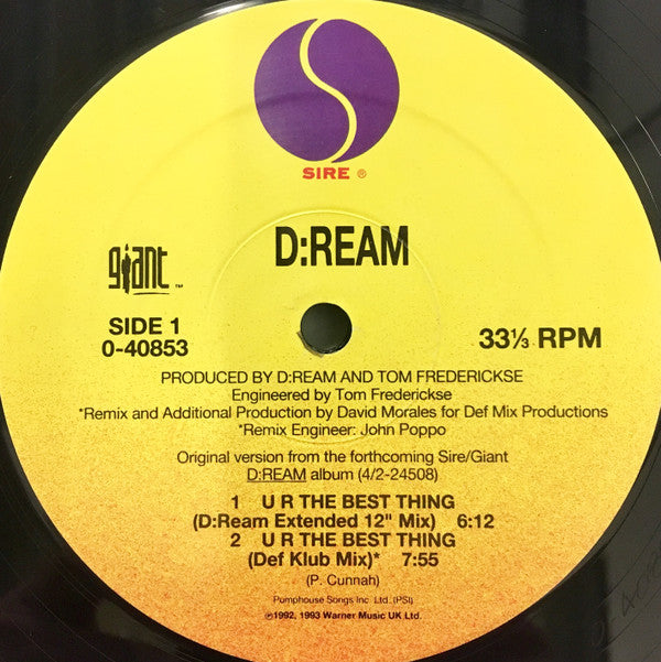 D:Ream : U R The Best Thing (12", Bla)