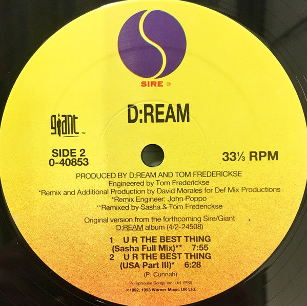 D:Ream : U R The Best Thing (12", Bla)