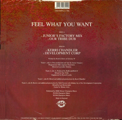 Kristine W : Feel What You Want (Remixes) (12", Single)