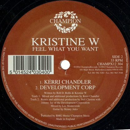Kristine W : Feel What You Want (Remixes) (12", Single)