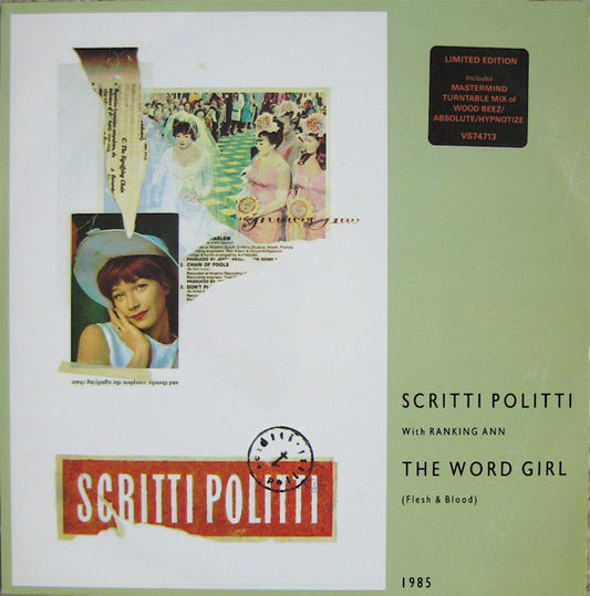 Scritti Politti With Ranking Ann : The Word Girl (Flesh & Blood) (12", Single, Ltd)