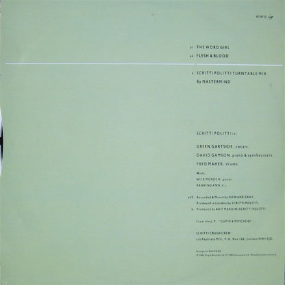 Scritti Politti With Ranking Ann : The Word Girl (Flesh & Blood) (12", Single, Ltd)