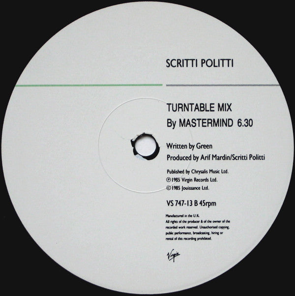 Scritti Politti With Ranking Ann : The Word Girl (Flesh & Blood) (12", Single, Ltd)