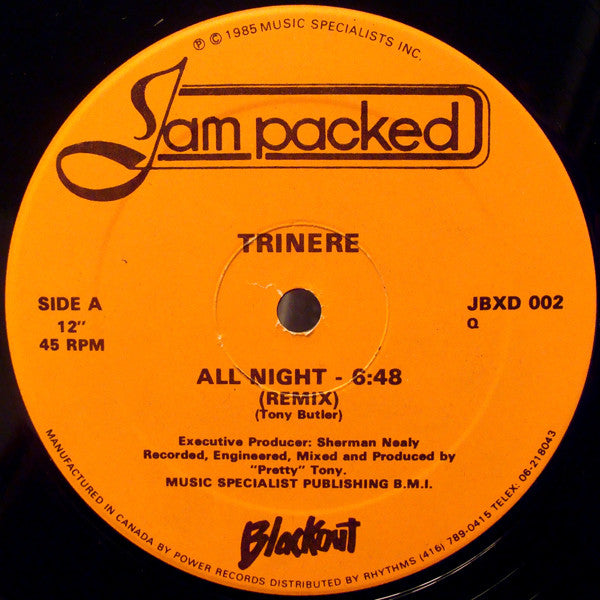 Trinere : All Night (Remix) (12")