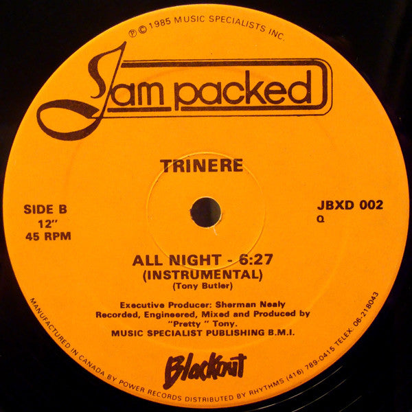 Trinere : All Night (Remix) (12")