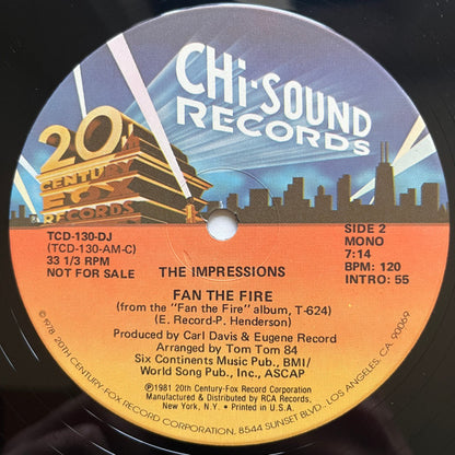 The Impressions : Fan The Fire (12", Promo)