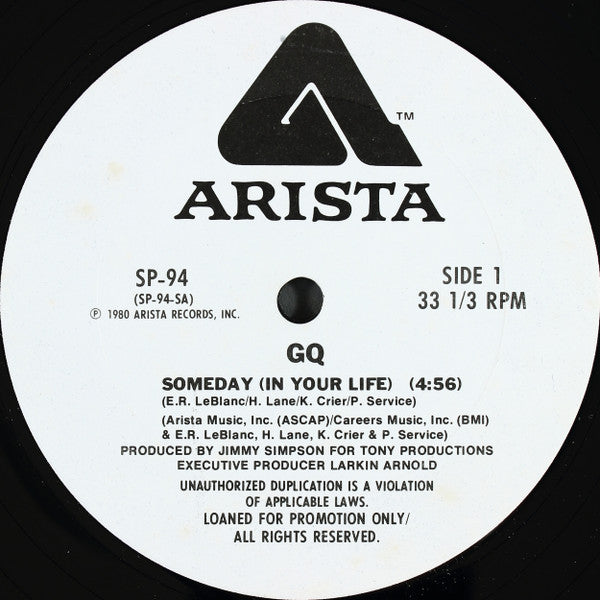 GQ : Someday (In Your Life) (12", Promo)