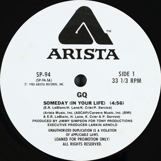 GQ : Someday (In Your Life) (12", Promo)