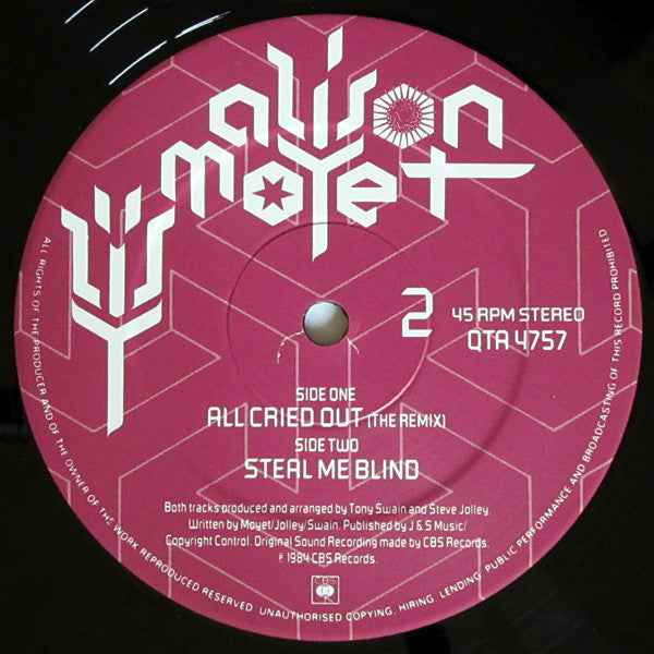 Alison Moyet : All Cried Out (The Remix) (12", Single)