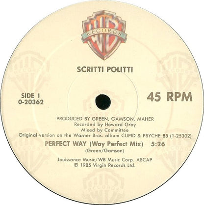 Scritti Politti : Perfect Way (12", Maxi, SRC)