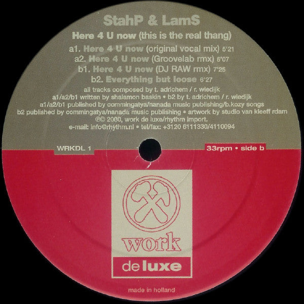 StahP & LamS : Here 4 U Now (This Is The Real Thang) (12")