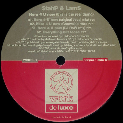 StahP & LamS : Here 4 U Now (This Is The Real Thang) (12")