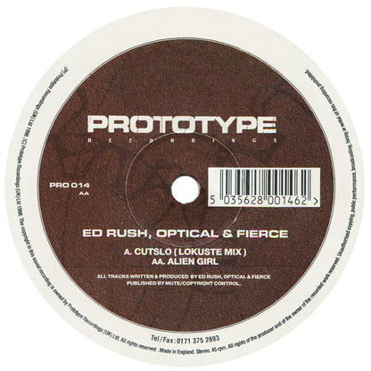 Ed Rush, Optical & Fierce : Cutslo (Lokuste Mix) / Alien Girl (12")