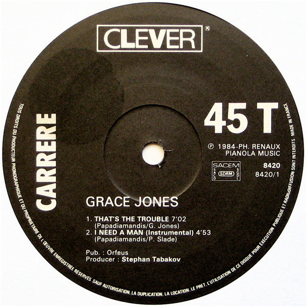 Grace Jones : Biggest Hits (12", Maxi, Comp)