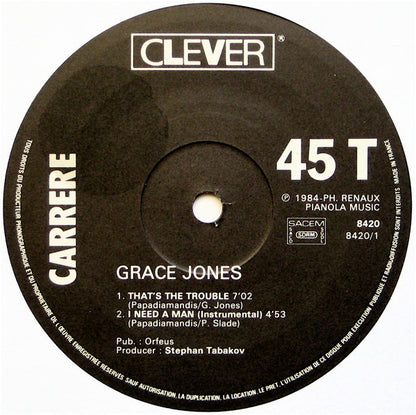 Grace Jones : Biggest Hits (12", Maxi, Comp)