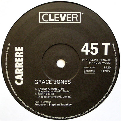 Grace Jones : Biggest Hits (12", Maxi, Comp)